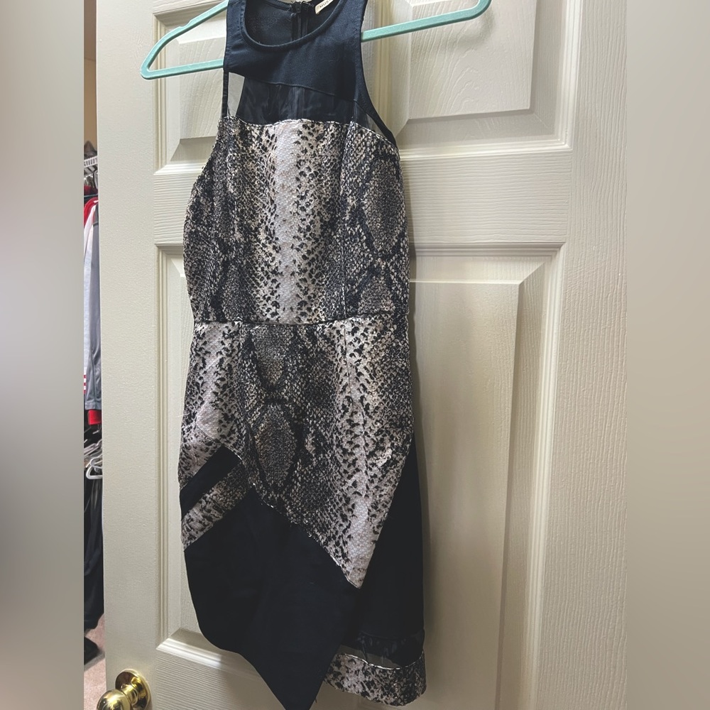 Sequin snake skin mini dress